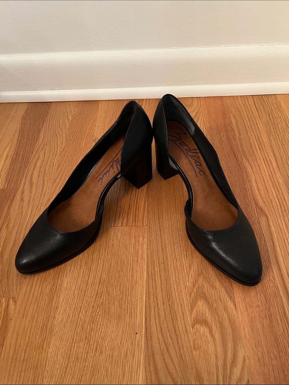 Zodiac Black Block Heel Pointed Pumps